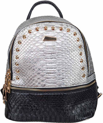 

peaubella Belle Shine 20 L Backpack(Silver, Black), Black;silver