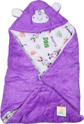 

Ole Baby Printed  Swadding Baby Blanket(Microfiber, Purple