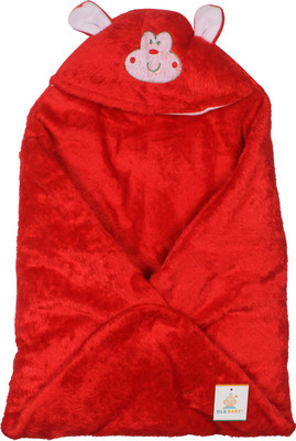

Ole Baby Plain  Swadding Baby Blanket(Microfiber, Red