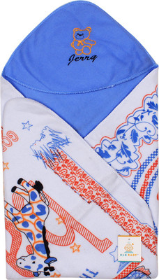 

Ole Baby Printed  Swadding Baby Blanket(Microfiber, Blue