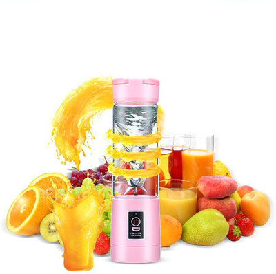 

VibeX ™ Fruit Mixing Machine Personal Size Rechargeable USB Juice Blender and Mixer 380 ml Shaker(Pack of 1, Pink)