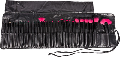 

Puna Store 32 Piece Makeup Brush Set (Black + Pink)(Pack of 32)