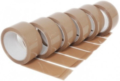 Wonder 555 Brown only Tape 2 inch 65 Mtr Transparent Brown Pack of 6 (Manual)(Brown)