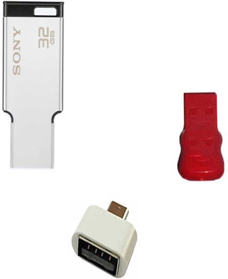 

Sony 32 GB Metal Body Pendrive with OTG Adapter and Card Reader Combo Set