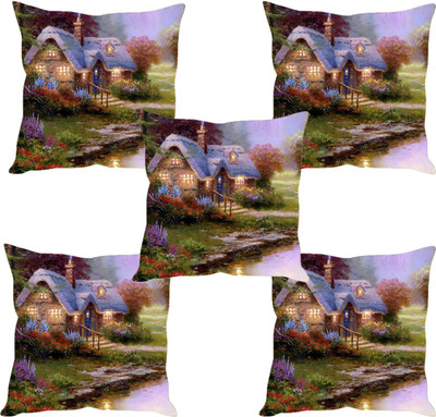 

Sleep Nature's Abstract Cushions Cover(Pack of 5, 30.63 cm*30.63 cm, Multicolor)