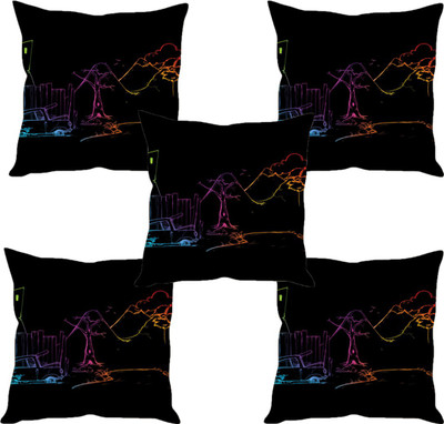 

Sleep Nature's Abstract Cushions Cover(Pack of 5, 30.63 cm*30.63 cm, Multicolor)