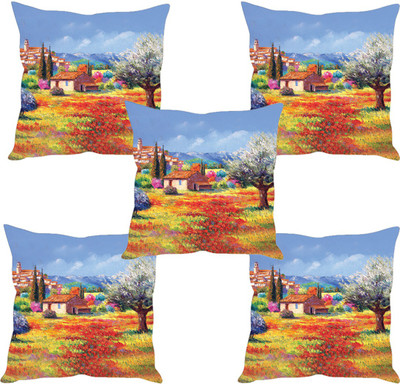 

Sleep Nature's Abstract Cushions Cover(Pack of 5, 30.63 cm*30.63 cm, Multicolor)