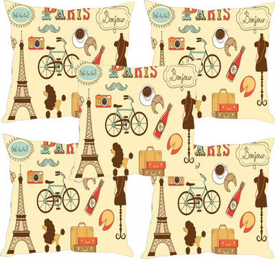 

Sleep Nature's Printed Cushions Cover(Pack of 5, 30.63 cm*30.63 cm, Multicolor)