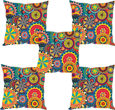 

Sleep Nature's Abstract Cushions Cover(Pack of 5, 40.63 cm*40.63 cm, Multicolor)