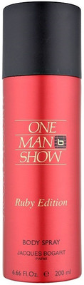 Jacques Bogart One Man Show Ruby Edition Gas Based Body Spray - For Men(200 ml)