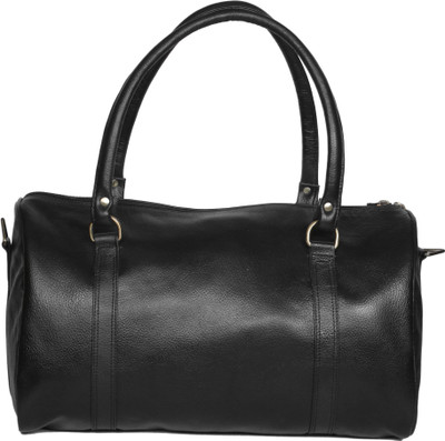 

R Stylist Genuine Leather Small Travel 22 Inch/56 Cm Duffel Bag Travel Duffel Bag(Black)
