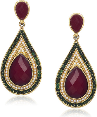 

VK Jewels Maroon Stone Alloy Drop Earring