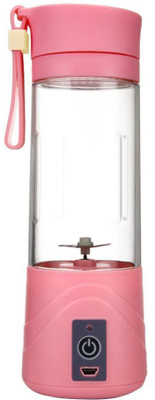 

VibeX ® Chargeable Fruit Juicer Cup Mini Bottle Electric Mixer Blender Cup 380 ml Shaker(Pack of 1, Pink)