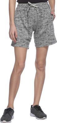 

69GAL Short For Girls Casual Printed Cotton(Grey, Pack of 1