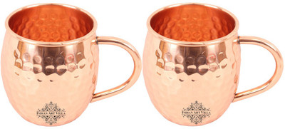 

IndianArtVilla IAV-CCB-BW-138 Copper Mug(530 ml, Pack of 2), Brown