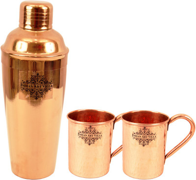 

IndianArtVilla IAV-CCB-BW-259 Copper Mug(1580 ml, Pack of 3), Brown