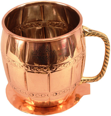 

IndianArtVilla IAV-CCB-BW-202 Copper Mug(590 ml), Brown