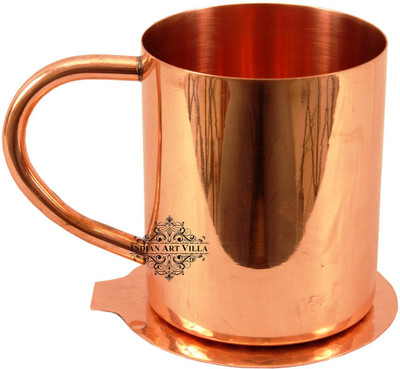 

IndianArtVilla IAV-CCB-BW-198 Copper Mug(350 ml), Brown