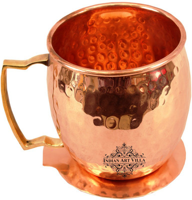 

IndianArtVilla IAV-CCB-BW-201 Copper Mug(530 ml), Brown