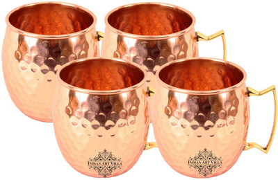 

IndianArtVilla IAV-CCB-BW-157 Copper Mug(530 ml, Pack of 4), Brown
