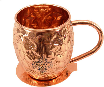 

IndianArtVilla IAV-CCB-BW-196 Copper Mug(450 ml), Brown