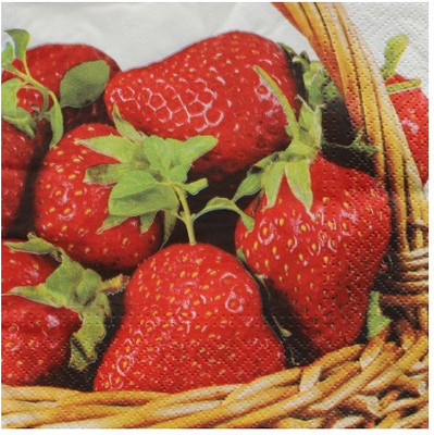 

craftsneed Decorative 3Ply paper napkin for decoupage-Strawberry Fruits Multicolor Napkins(2 Sheets)