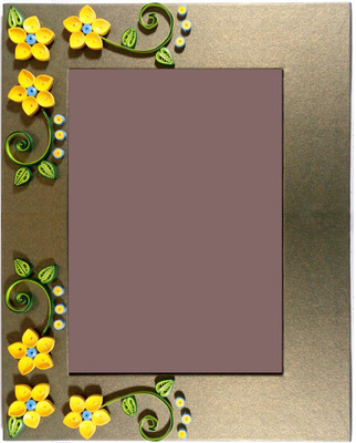 

TiaCrafts Paper Crafts Photo Frame(Gold, 1 Photos)