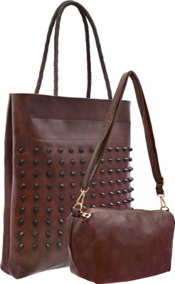 

JFL-Jewellery For Less Women Formal Brown Leatherette Hand-held Bag