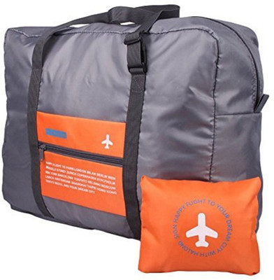 

FLYwithme Unique Foldable Carry Handbag Small Travel Bag(Orange, Grey), Grey;orange