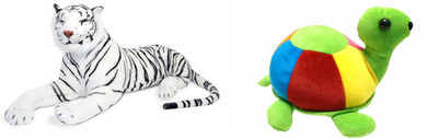 

Deals India white tiger (32cm) and Tortoise (6.7 inch ) combo (set of 2) - 32 cm(Multicolor)