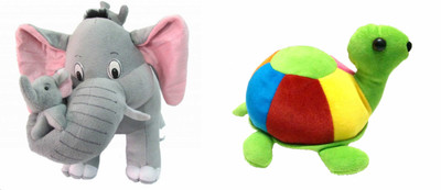 

Deals India Mother Elephant With 2 Babies Soft Toy - 38 cm and Tortoise(17 cm) combo - 38 cm(Multicolor)