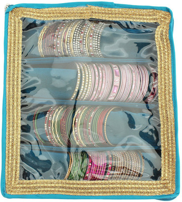

Bagaholics 4 Rods Bangle Organizer Box Jewelry Storage Case Makeup and Jewellery Vanity Box(Blue)