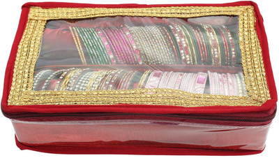 

Bagaholics 2 Rods Bangle Organizer Box Jewelry Storage Case Makeup and Jewellery Vanity Box(Maroon)