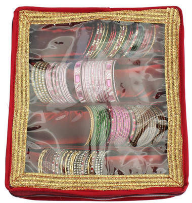 

Bagaholics 4 Rods Bangle Organizer Box Jewelry Storage Case Makeup and Jewellery Vanity Box(Maroon)