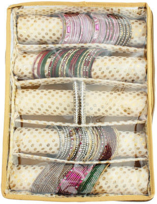 

Bagaholics 5 Rods Bangle Organizer Box Jewelry Storage Case Makeup and Jewellery Vanity Box(Gold)