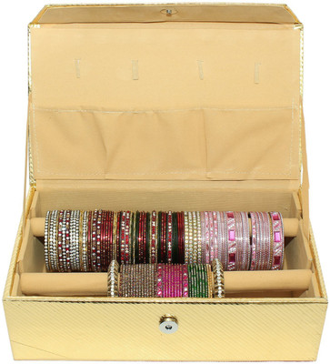 

Bagaholics 2 Rods Bangle Organizer Box Jewelry Storage Case Makeup and Jewellery Vanity Box(Gold)