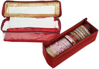 

Bagaholics Single Roll Bangle Organizer Box Jewelry Storage Case Makeup and Jewellery Vanity Box(Maroon)