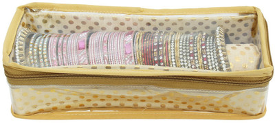 

Bagaholics Single Roll Bangle Organizer Box Jewelry Storage Case Makeup and Jewellery Vanity Box(Gold)