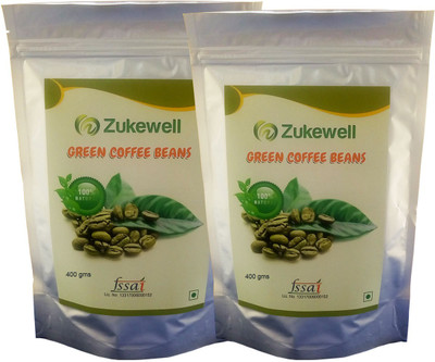 

Zukewell Green Coffee Beans Unroasted - 400gm for Weight Loss Management Pack of 2(400 g)