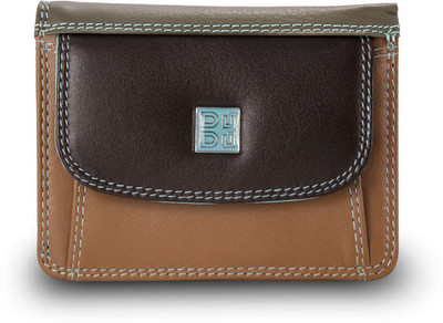 

Dudu Women Casual Brown, Beige Genuine Leather Wallet(5 Card Slots), Dark brown