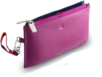 Dudu Women Casual Purple Genuine Leather Wallet(18 Card Slots), Fuxia