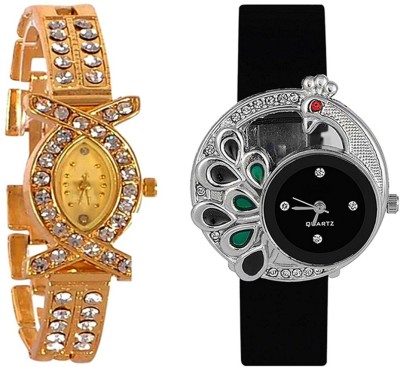 Varni fashion Gold Black peacock Watch  - For Women   Watches  (Varni Fashion)