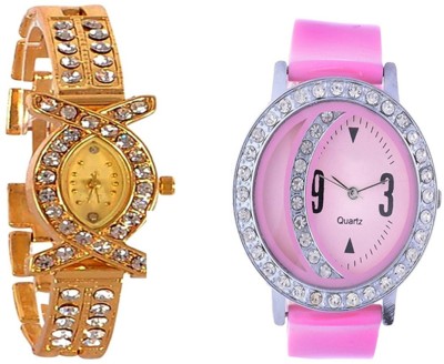 Varni fashion Gold Pink Dial Watch  - For Women   Watches  (Varni Fashion)