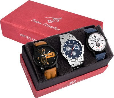 Britex BT6074~6136~6150 Continental~Hybrid a pack of 3 Analog Watch  - For Men   Watches  (Britex)