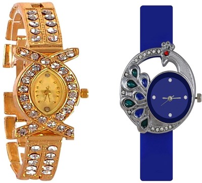 Varni fashion Gold Blue Peacock Watch  - For Women   Watches  (Varni Fashion)
