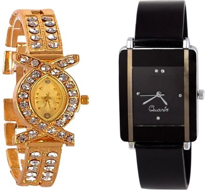 Varni fashion Gold Black Watch  - For Women   Watches  (Varni Fashion)