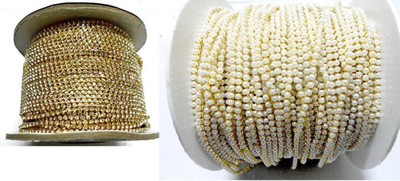 

GOELX Stone Chain & Pearl Chain Combo for Bangle-Jhumka-Jewelry Designing
