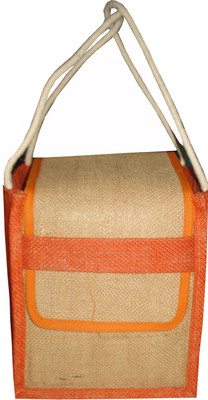 

jute udyog Lunch Orange Waterproof Lunch Bag(Multicolor, 4 inch)