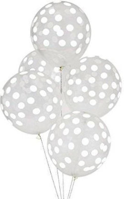 

Jamboree Printed Transparent Polka Dot Pack of 30 Balloon(White, Pack of 30)