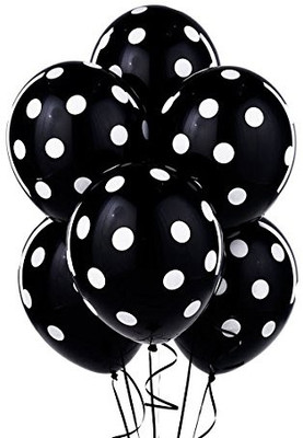 

Jamboree Printed Black Polka Dot Pack of 30 Balloon(Black, Pack of 30)